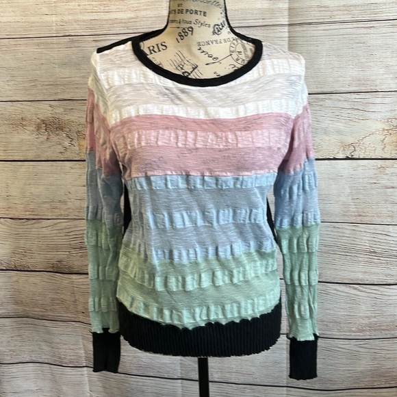 Pete Top Pastel Stripes Long Sleeves Size XS - Picture 1 of 6